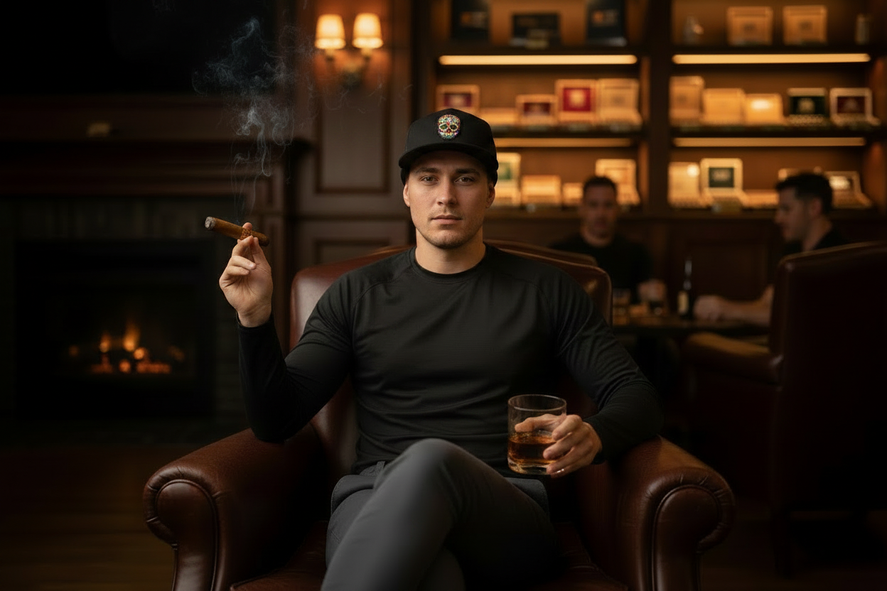 Sugar Skull Black Hat Cigar Lounge
